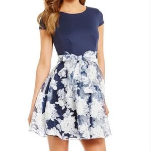 Navy Floral Dress